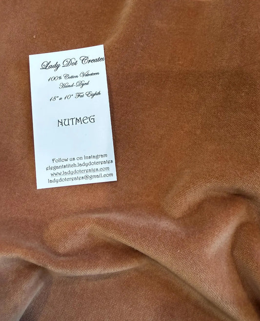 10"x18" Velveteen - Nutmeg - Hand-dyed 100% Cotton - Lady Dot Creates