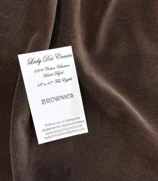 10"x18" Velveteen - Brownies - Hand-dyed 100% Cotton - Lady Dot Creates
