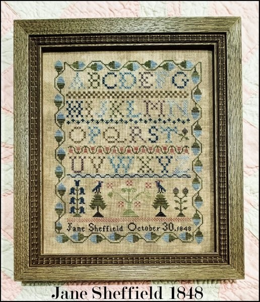Jane Sheffield 1848 Antique Sampler Adaptation - Scarlett House - 2026 Needlework Marketplace PREORDER