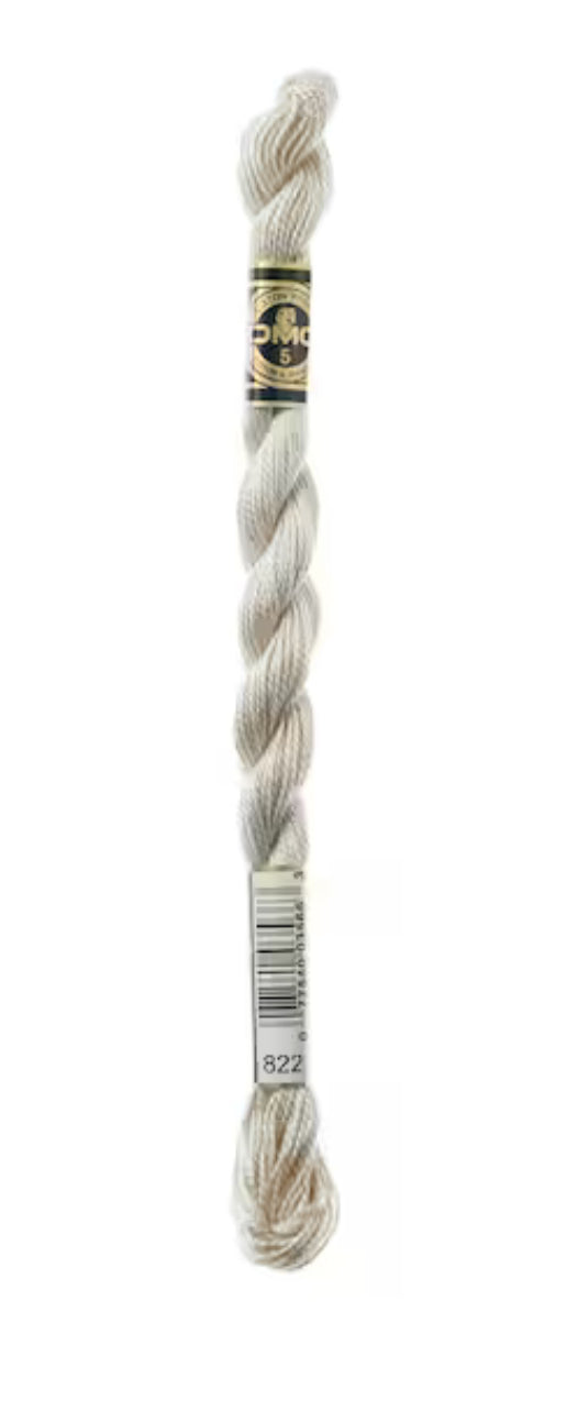 DMC Pearl Cotton Skein Size 5 Light Beige Grey #822