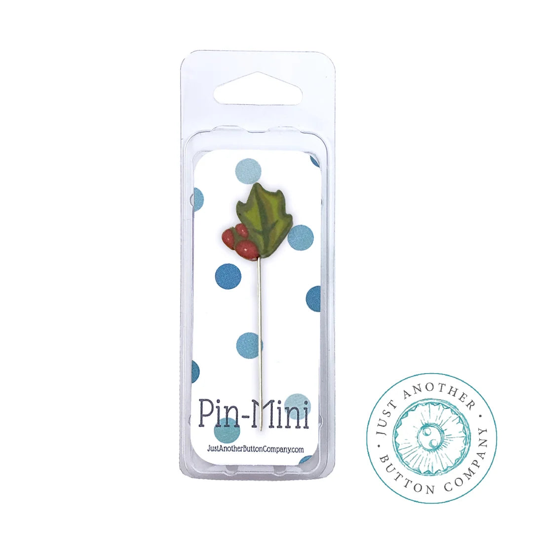 Pin Mini: Holly Sprig Solo - Just Another Button Company