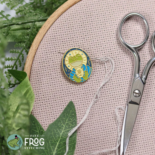 Saint Froggo Needle Minder - Fine Frog Stitching