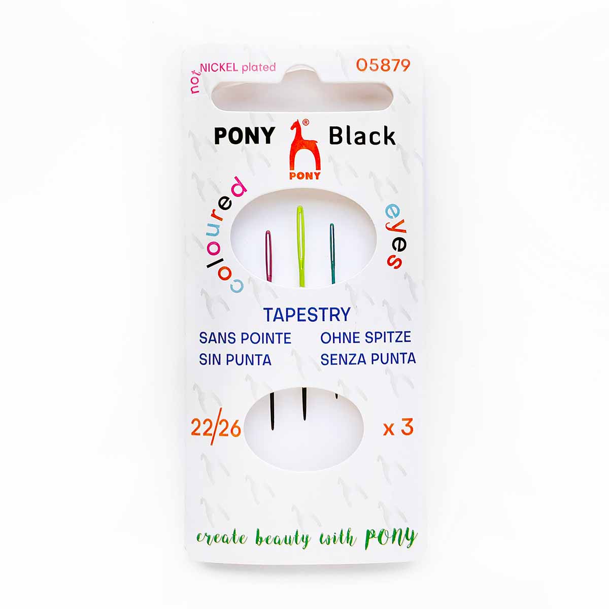 Size 22/24/26 Pony Black Colored Eye Tapestry Needles