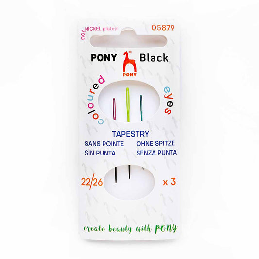 Size 22/24/26 Pony Black Colored Eye Tapestry Needles
