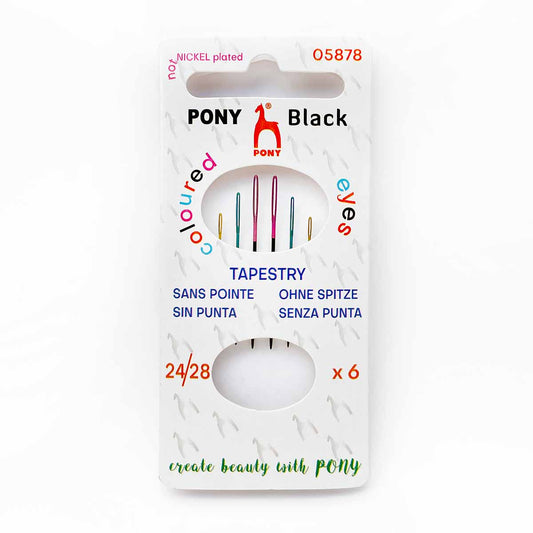 Size 24/26/28 Pony Black Colored Eye Tapestry Needles
