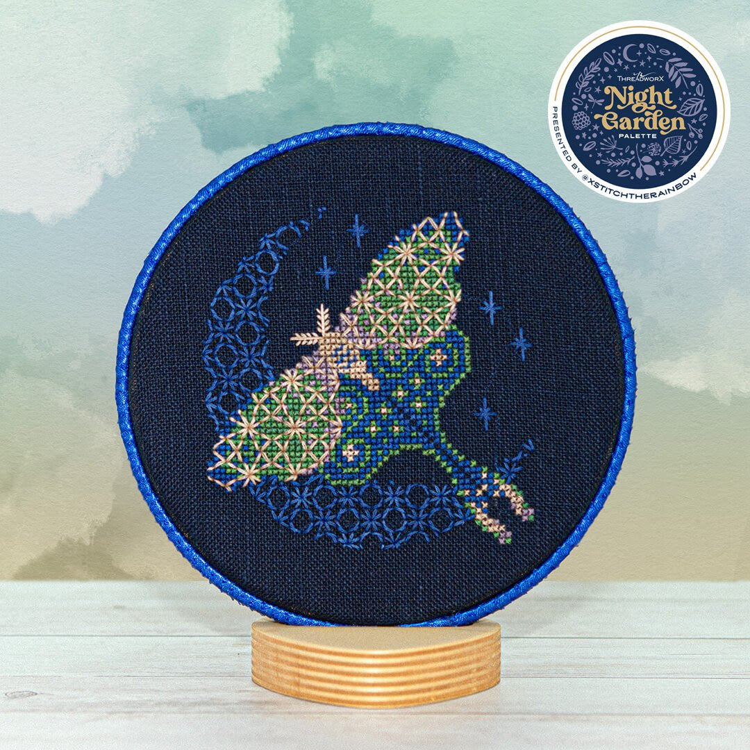 Moonlit Moth ThreadworX Night Garden Palette - XStitch the Rainbow