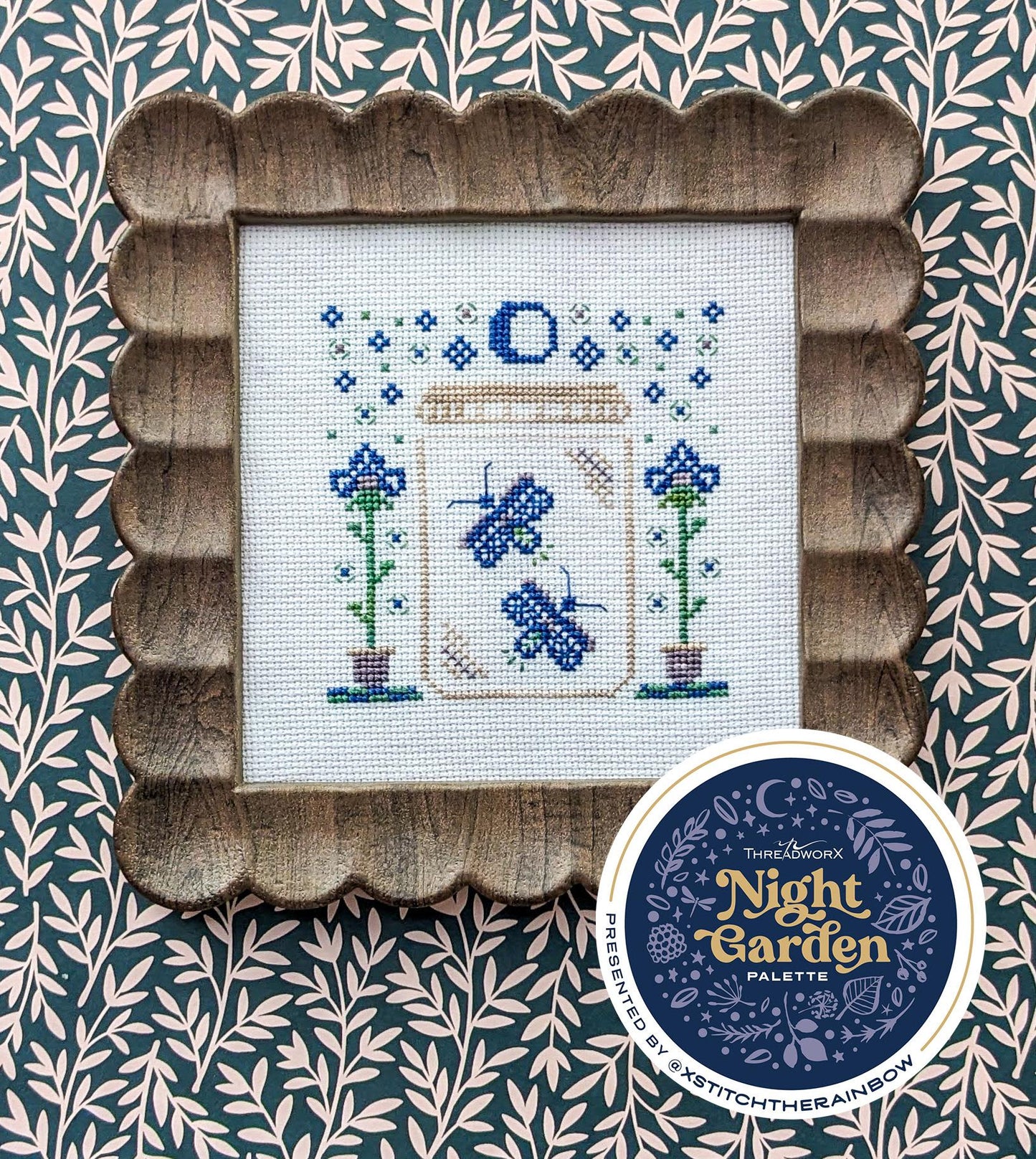 Catch and Release - ThreadworX Night Garden Palette - XStitch the Rainbow - Shaded Stitchery