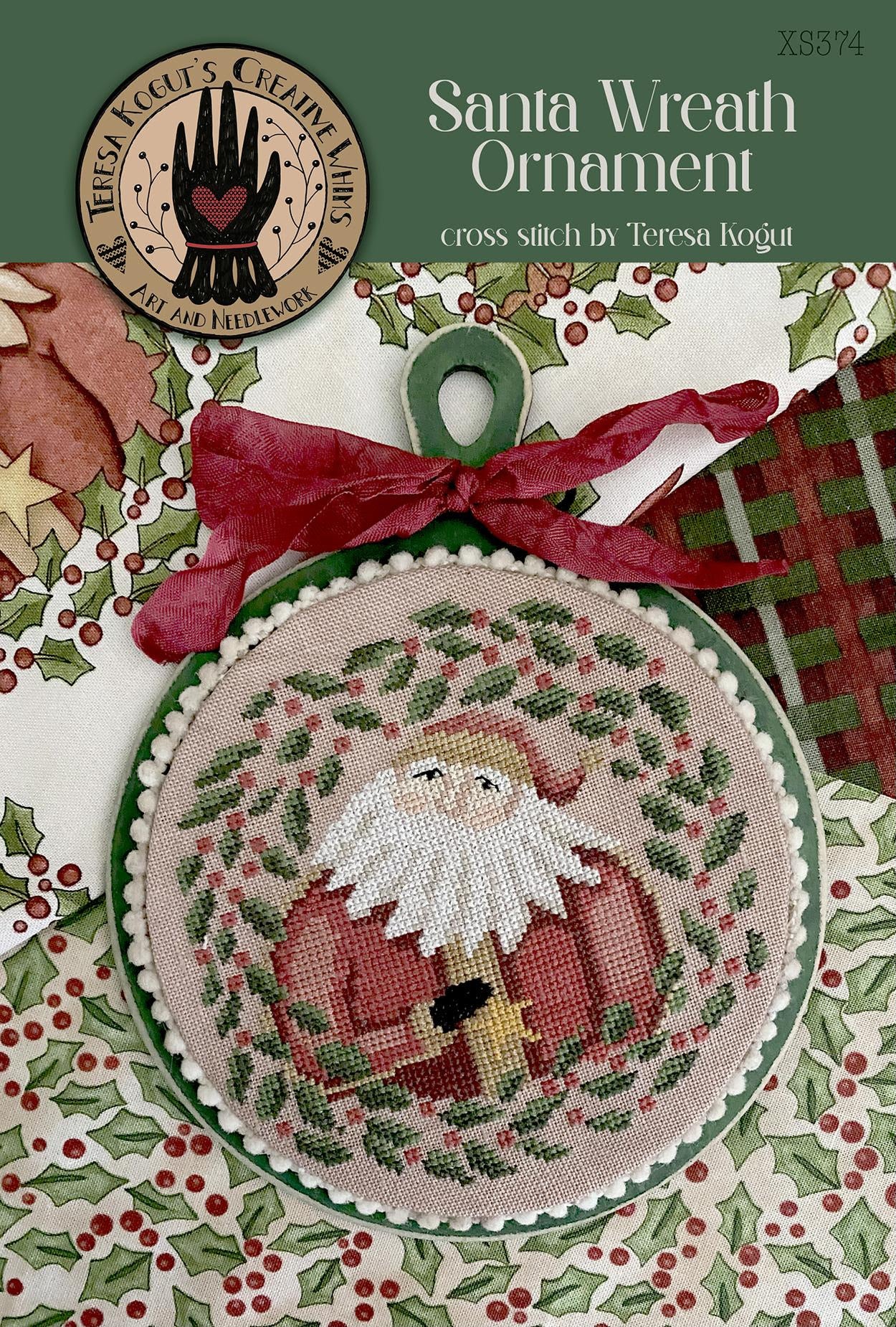Santa Wreath Ornament - Teresa Kogut
