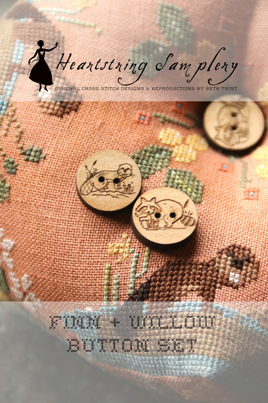 Finn + Willow Buttons - Heartstring Samplery