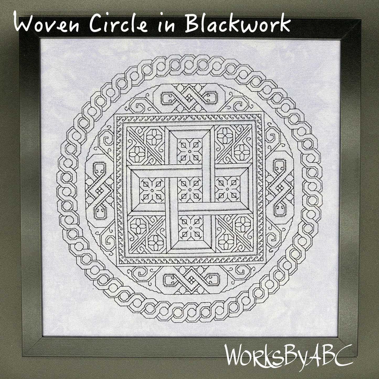 Woven Circle in Blackwork - WorksByABC - 2026 Needlework Marketplace PREORDER