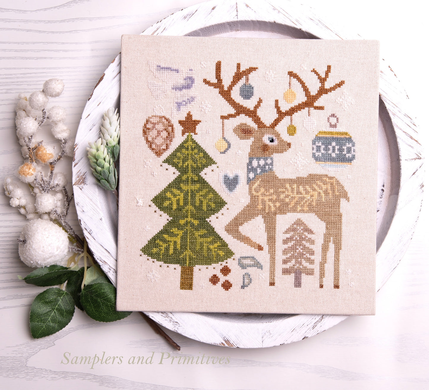 Festive Reindeer - Samplers and Primitives - 2026 Needlework Marketplace PREORDER