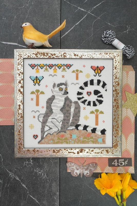 Ring-Tailed Lemur - Lindy Stitches - 2026 Nashville Needlework Market PREORDER
