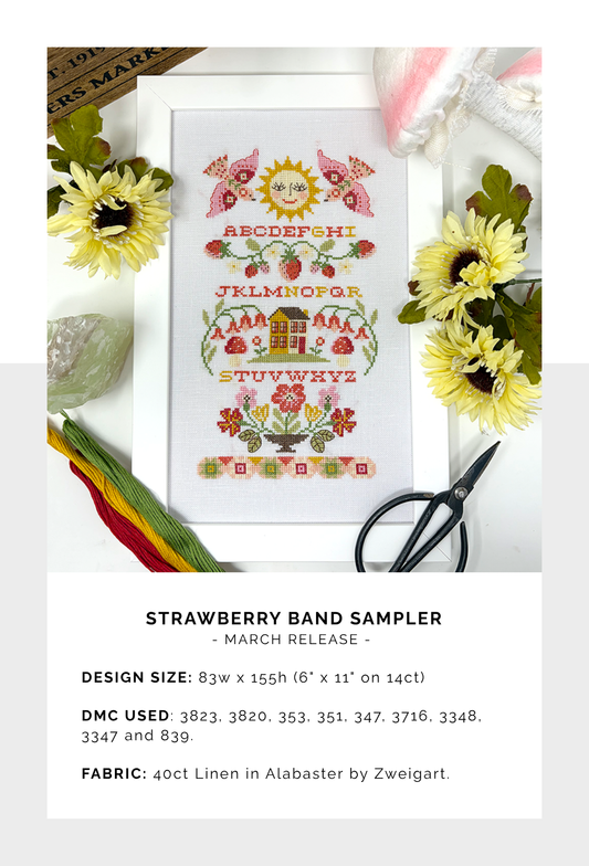 Strawberry Band Sampler - Tiny Modernist - 2026 Nashville Needlework Market PREORDER