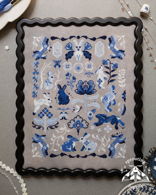 Delft Bunnies - Sprouting Lupine - 2026 Needlework Marketplace PREORDER