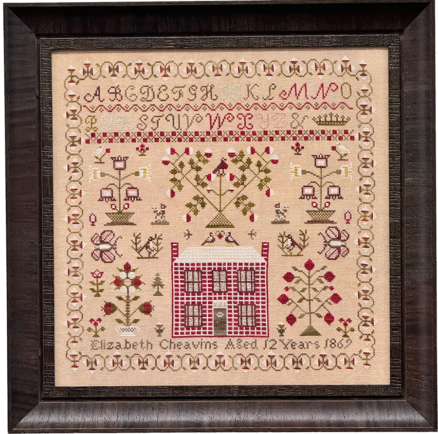 Elizabeth Cheavins 1869 Sampler & Pinwheel - Fox and Rabbit