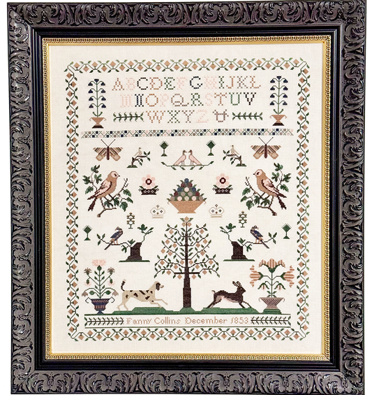 Fanny Collins 1853 Sampler & Pinwheel - Fox and Rabbit