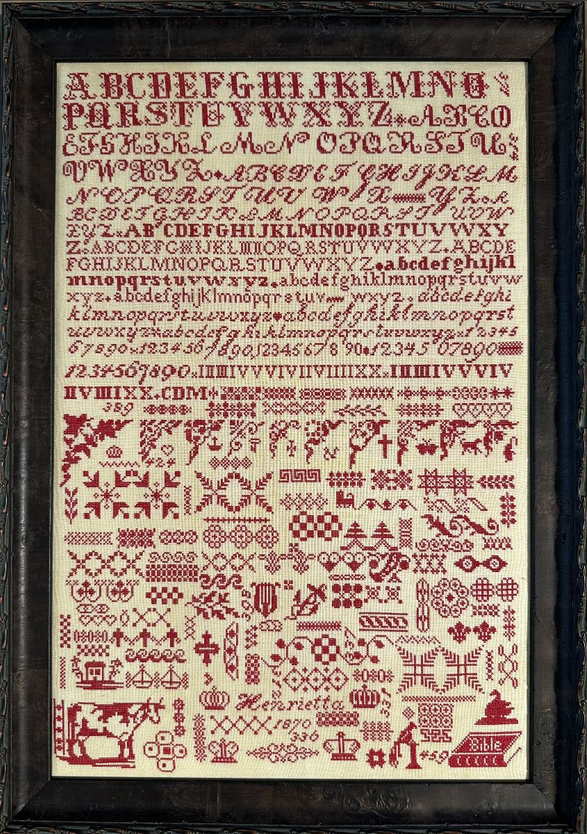 Henrietta 1870 a Bristol Orphanage Sampler Antique Reproduction - Cross Stitch Antiques - 2026 Needlework Marketplace PREORDER
