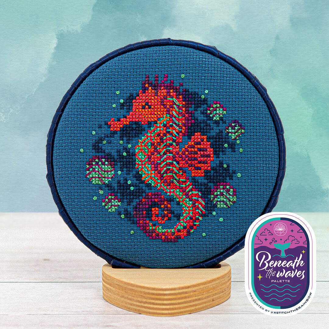 Bubble Seahorse (xStitch the Rainbow - Beneath the Waves) - Counting Puddles  - 2026 Nashville Needlework Market PREORDER