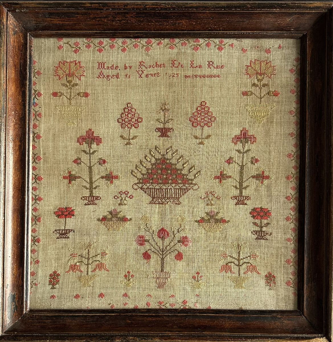 Rachel De La Rue, 1825, A Guernsey Channel Island Antique Sampler Reproduction - Cross Stitch Antiques - 2026 Needlework Marketplace PREORDER